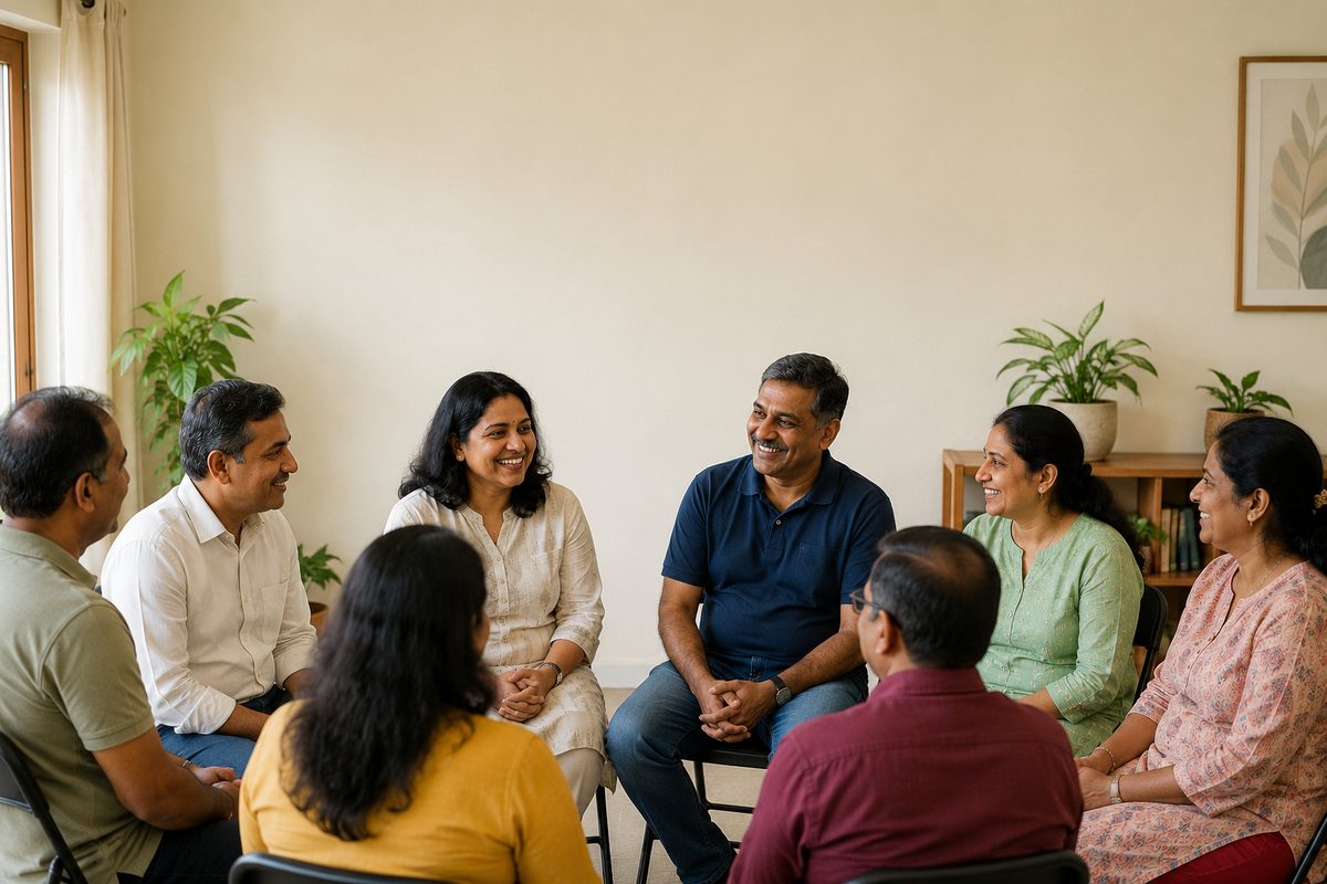 A small group of people in a weekday health conversation